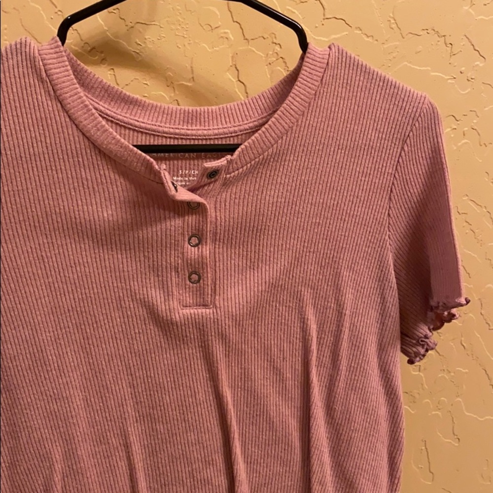 American Eagle Lilac Short Sleeve Top